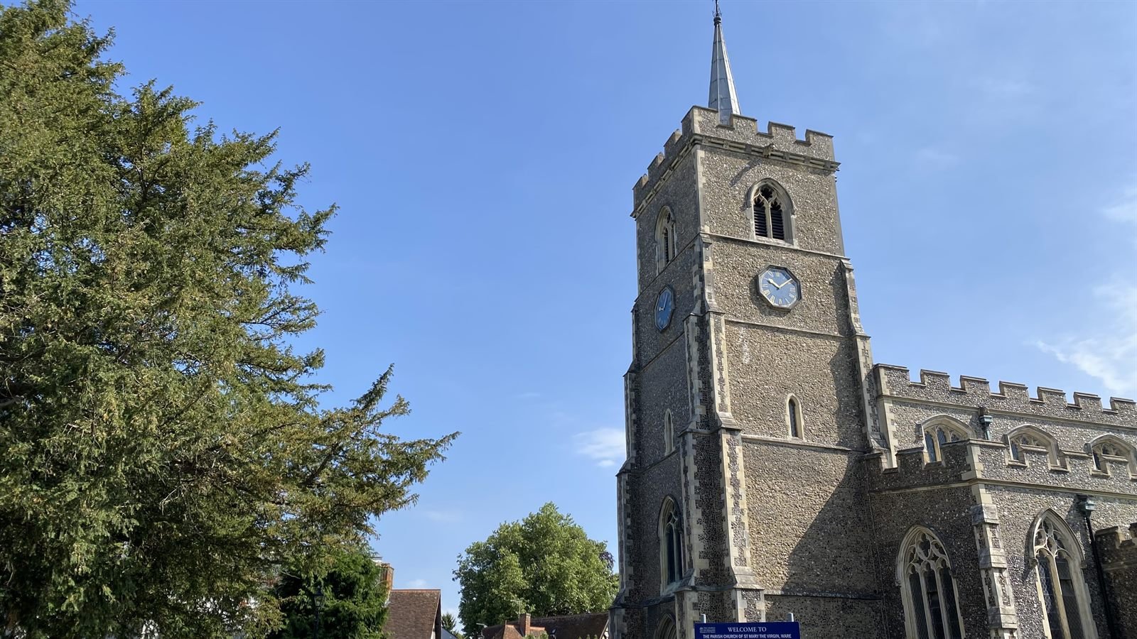 The tower of St Mary's rising above the trees