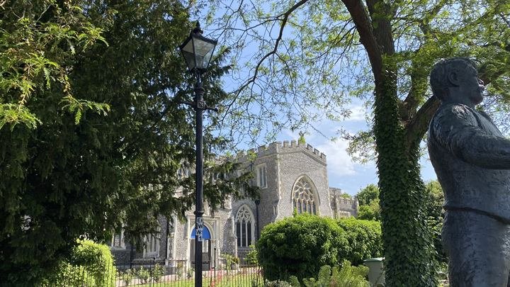 The church and gardens