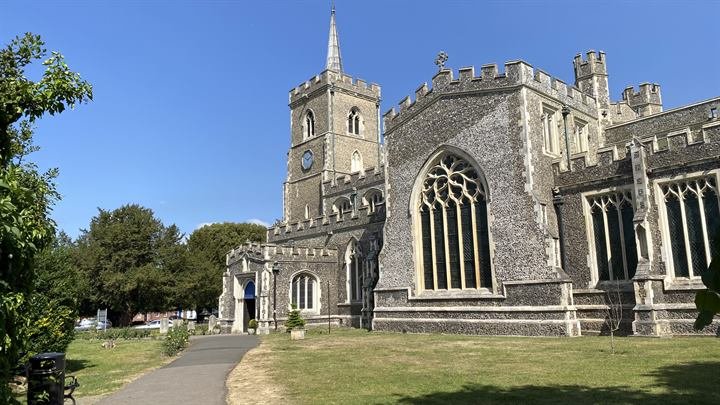 The south side and spire