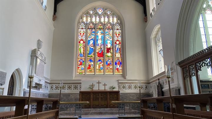 The east window above the altar