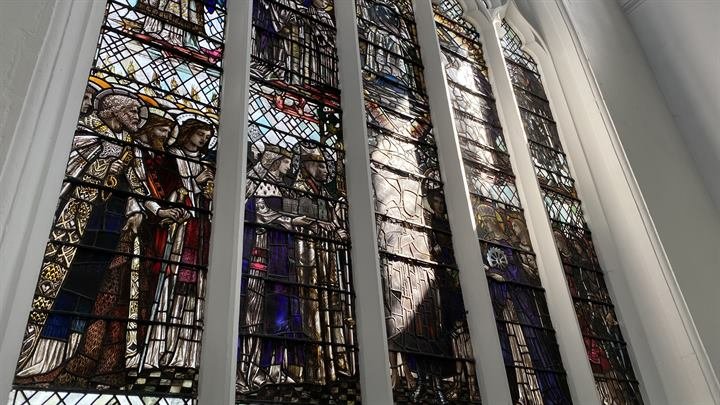 Saints in stained glass